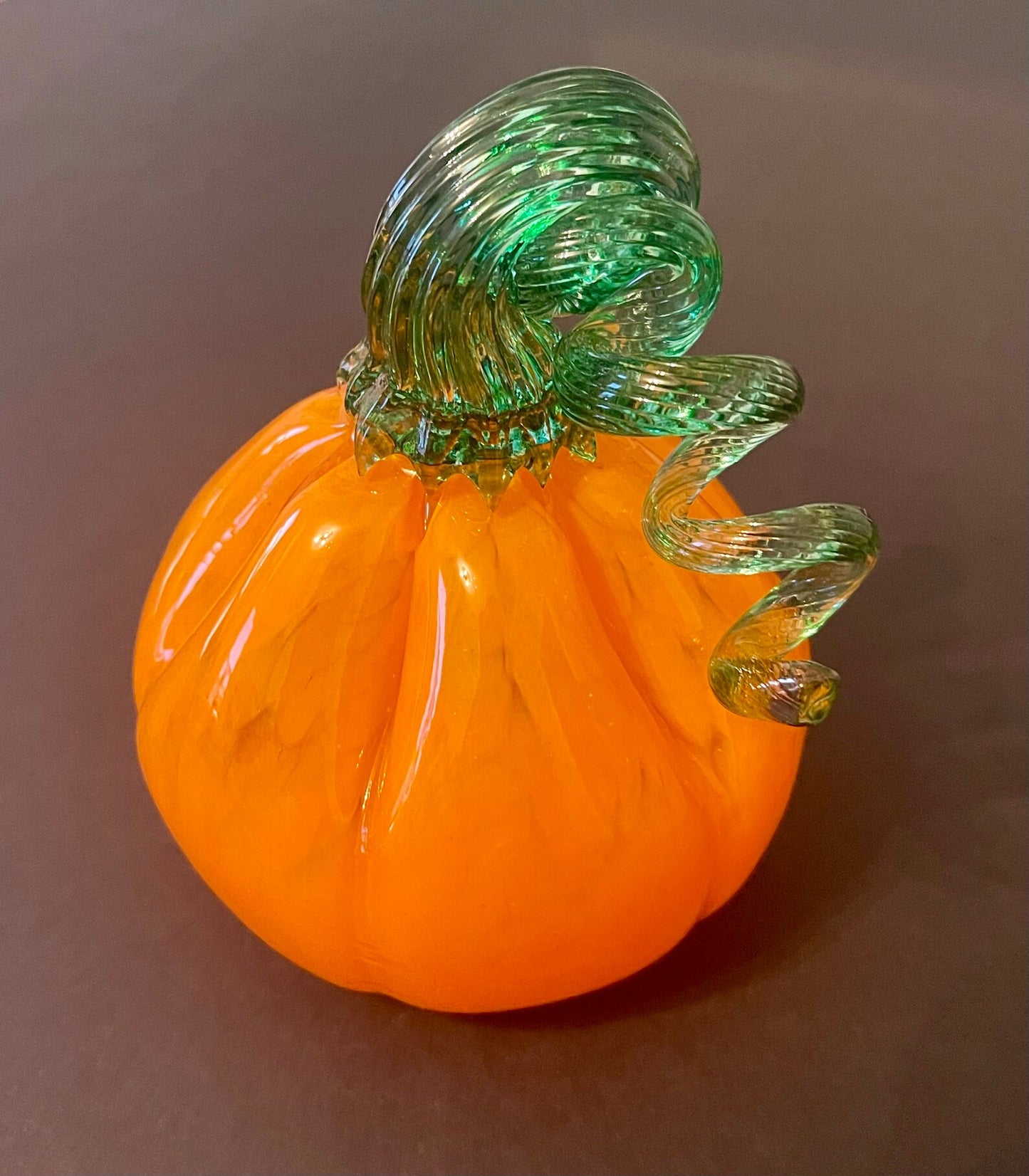 Hand Crafted Medium Pumpkin Sculpture by Boise Art Glass