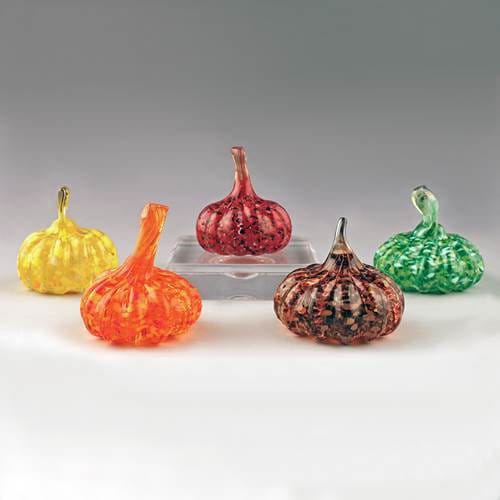 Hand Crafted Small Pumpkin Sculpture by Boise Art Glass