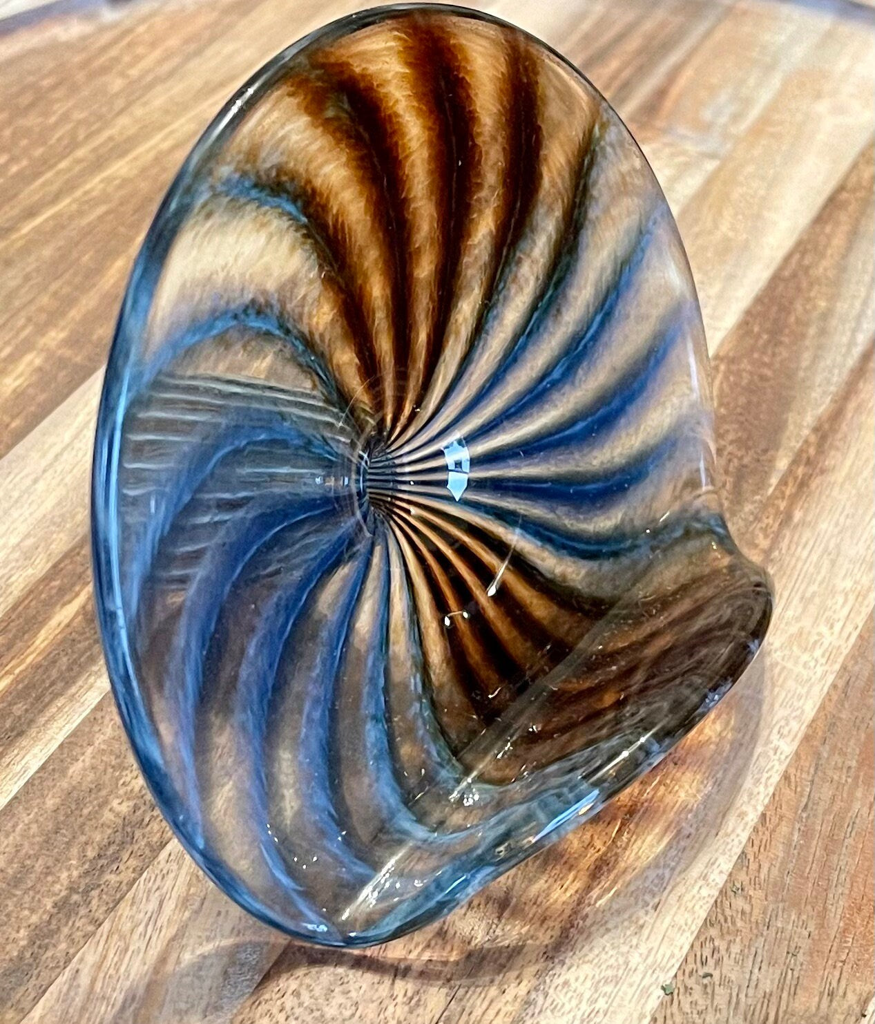 Business Card Holder Blue & Brown