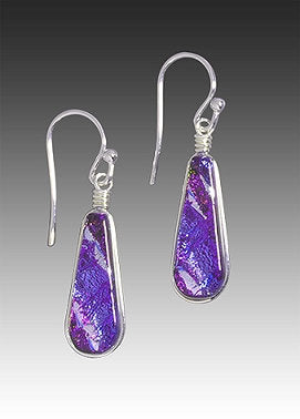 Handcrafted Teardrop Earrings in Purple