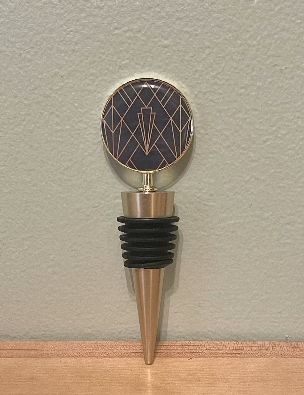 Handcrafted Glass Bottle Stopper Geometric Design