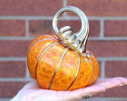 Tilted Glass Pumpkin - Sungold