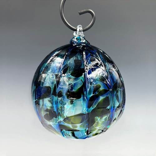 Hand Crafted Ornament Blue Green by Boise Art Glass