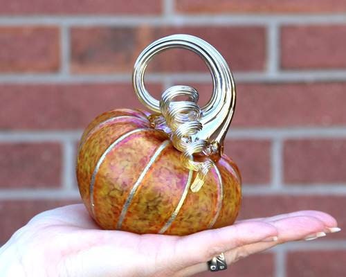 Tilted Glass Pumpkin - Sunrise Small