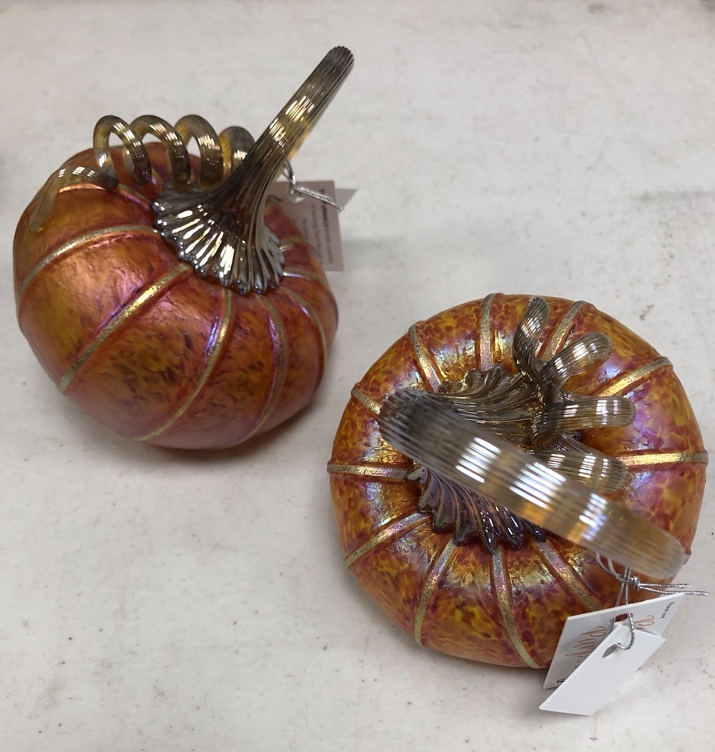 Tilted Glass Pumpkin - Harvest Small