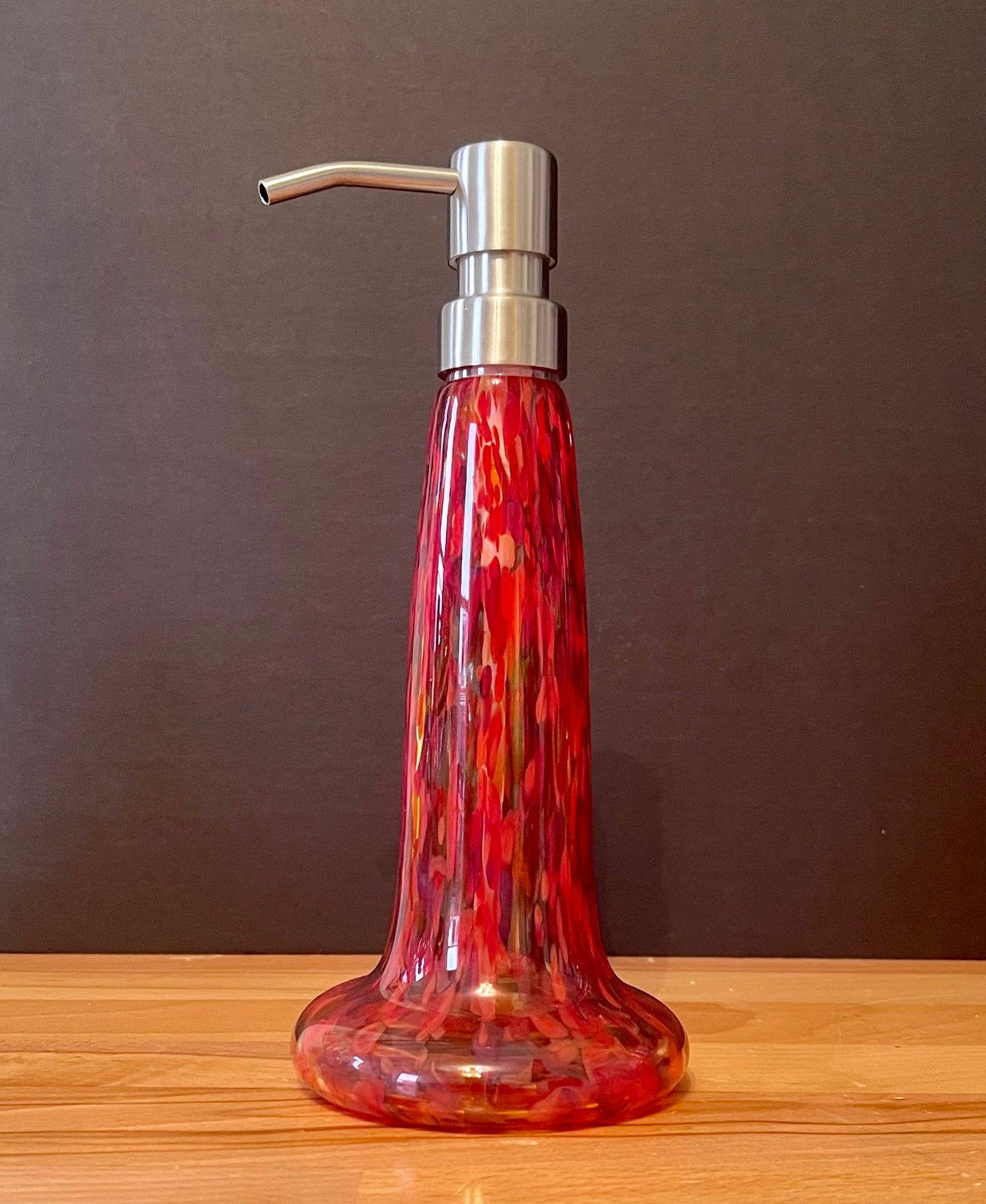 Hand Blown Glass Tall Soap Dispenser