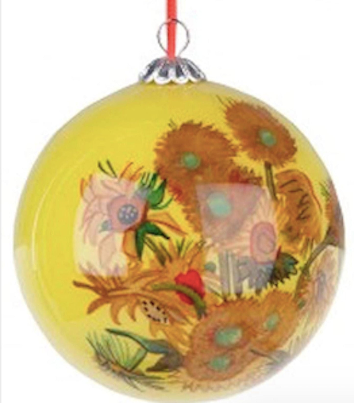 Vincent Van Gogh Sunflowers Hand Crafted Glass Ornament