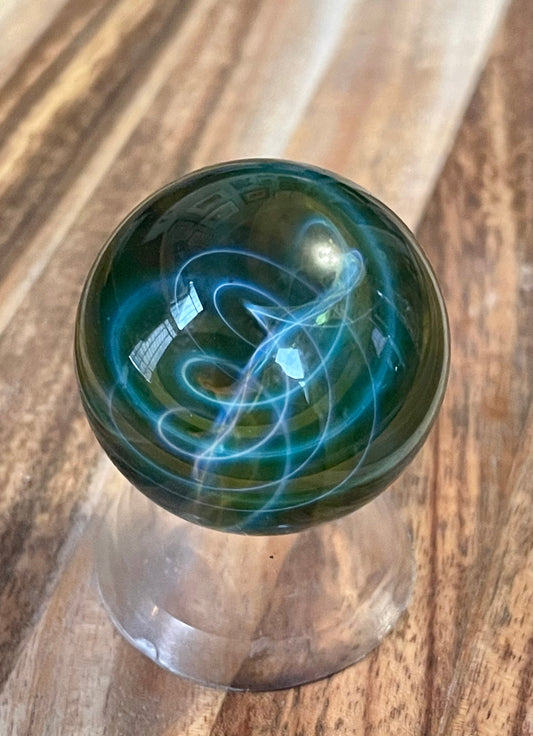 Glass Marble Small Blue Vortex