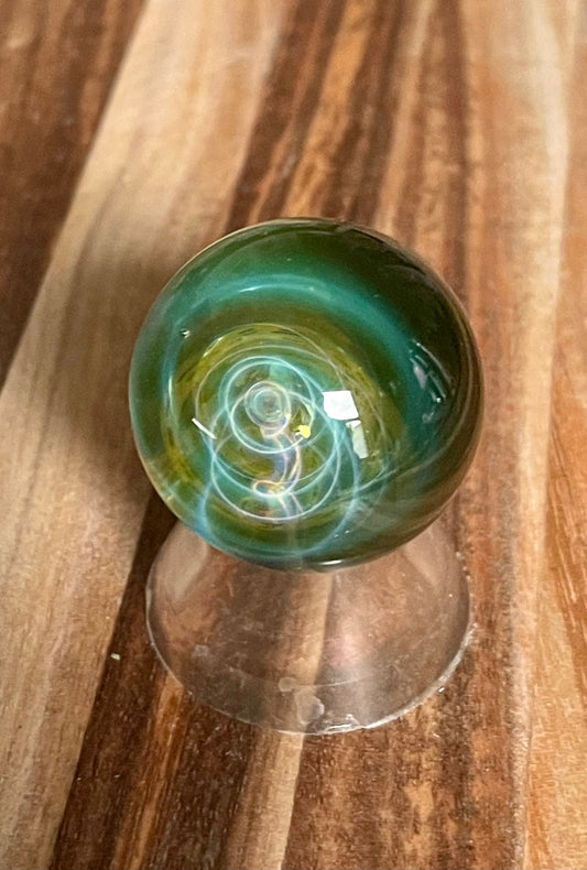 Glass Marble Small Green Vortex
