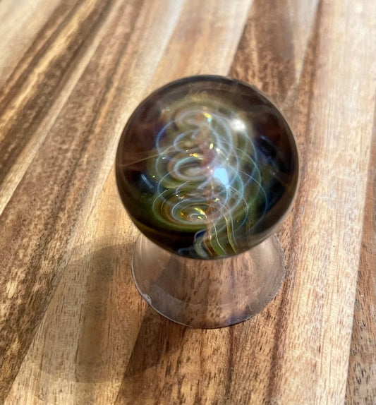 Glass Marble Small Ribbon Vortex